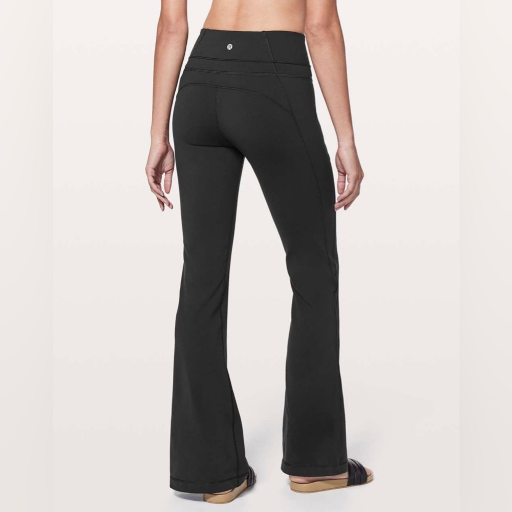 Lululemon Black Groove Pant Flare - 32" - high rise - luxtreme® material